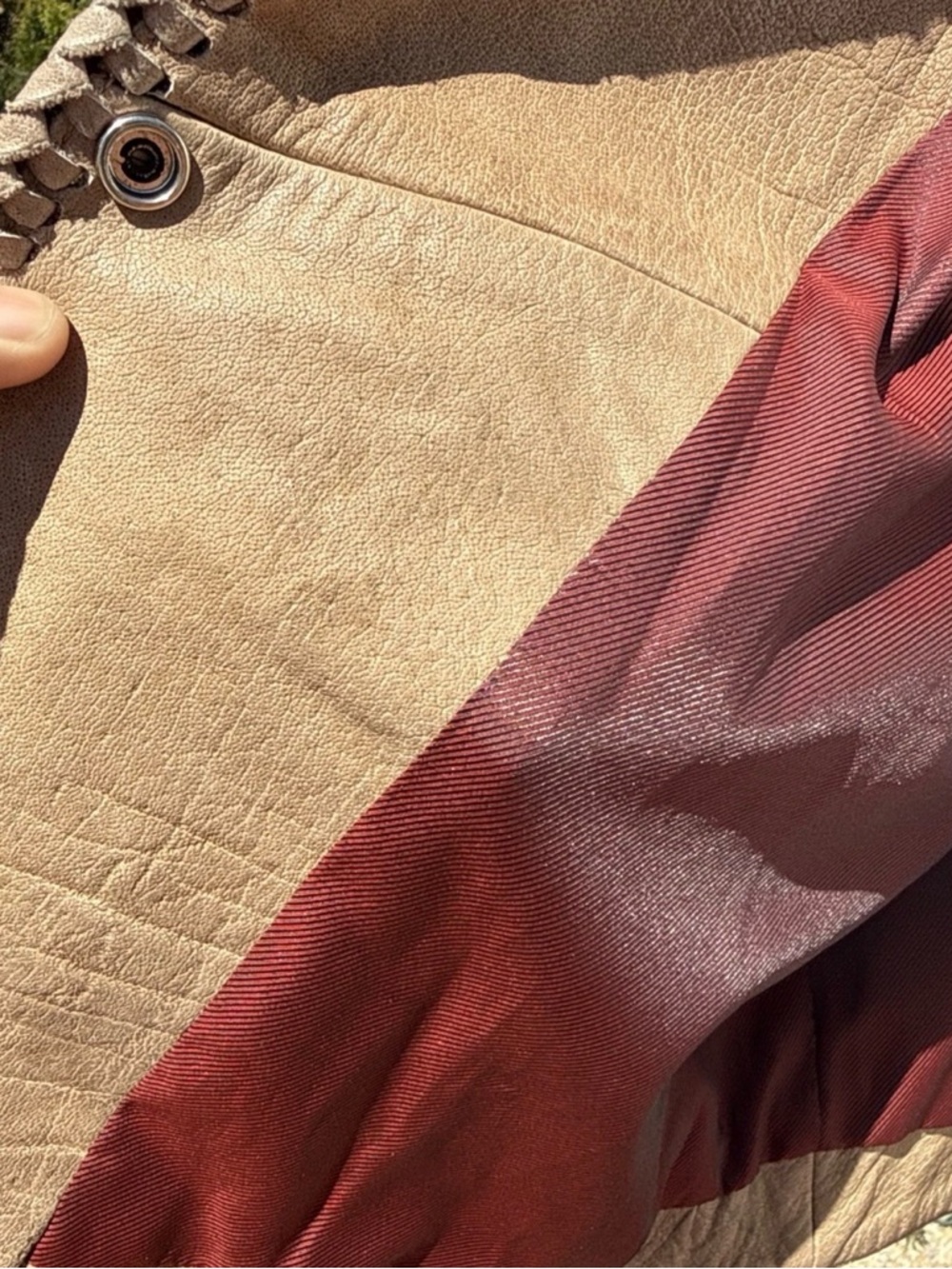 Sunriders Taupe Fringe Leather Beaded Western Jacket - Picture 6 of 7
